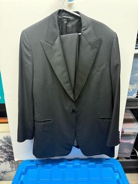 Canali Black Single-Button Peak Lapel Tuxedo